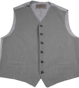 Leonardo Valenti Grey Strip Weave Vest - Made in Italy Leonardo Valenti Grey Strip Weave Vest - Made in Italy