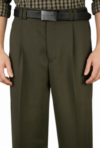 Veronesi 100% Wool Wide-Legged Slacks - Dark Olive