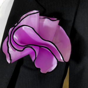 Light Purple with Black Trim 2-in-1 Pouf Round Pocket Square Light Purple with Black Trim 2-in-1 Pouf Round Pocket Square