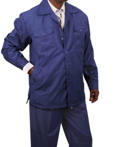 Leonardo Valenti 2-Piece Wide Leg Walking Suit - Blue Leonardo Valenti 2-Piece Wide Leg Walking Suit - Blue
