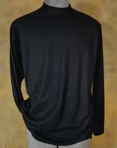 Biblo Club Ribbed Mock Neck Shirt - Made in Italy  Biblo Club Ribbed Mock Neck Shirt - Made in Italy
