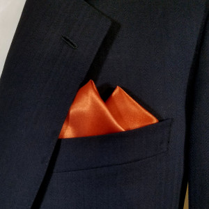 Satin 2 Point Pre-Folded Pocket Square Insert - Copper Orange Satin 2 Point Pre-Folded Pocket Square Insert - Copper Orange