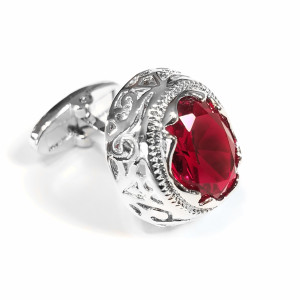 Large Red Crystal Oval Cufflinks (V-CF-C53839R) Large Red Crystal Oval Cufflinks (V-CF-C53839R)