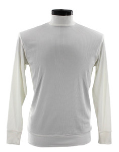 Bassiri High Neck Long Sleeve Ribbed Jersey Knit - White Bassiri High Neck Long Sleeve Ribbed Jersey Knit - White