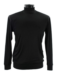 Bassiri High Neck Long Sleeve Ribbed Jersey Knit - Black Bassiri High Neck Long Sleeve Ribbed Jersey Knit - Black