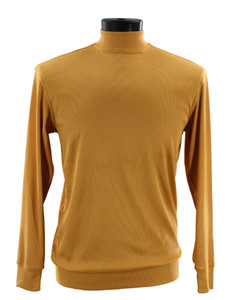 Bassiri High Neck Long Sleeve Ribbed Jersey Knit - Gold Bassiri High Neck Long Sleeve Ribbed Jersey Knit - Gold