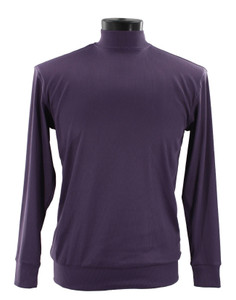 Bassiri High Neck Long Sleeve Ribbed Jersey Knit - Purple Bassiri High Neck Long Sleeve Ribbed Jersey Knit - Purple