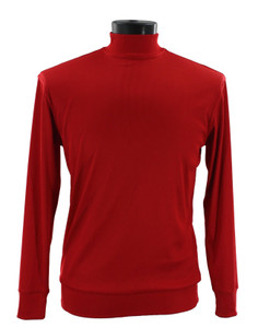 Bassiri High Neck Long Sleeve Ribbed Jersey Knit - Red Bassiri High Neck Long Sleeve Ribbed Jersey Knit - Red