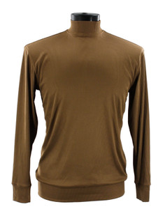 Bassiri High Neck Long Sleeve Ribbed Jersey Knit - Cappuccino Tan Bassiri High Neck Long Sleeve Ribbed Jersey Knit - Cappuccino Tan