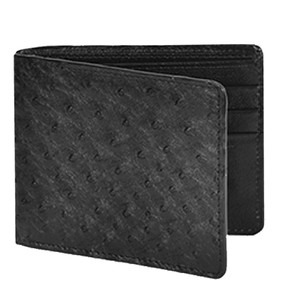 Los Altos Genuine Ostrich Quill Men's Wallet - Black Los Altos Genuine Ostrich Quill Men's Wallet - Black