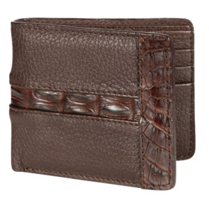 Los Altos Brown Genuine Caiman Crocodile & Leather Men's Wallet Los Altos Brown Genuine Caiman Crocodile & Leather Men's Wallet