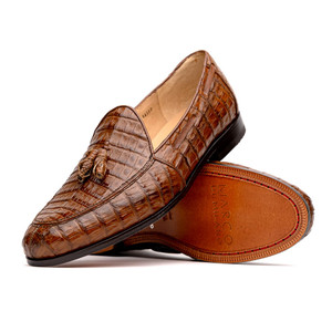 Marco di Milano Genuine Caiman Crocodile Dress Tassel Loafer - Cognac Marco di Milano Genuine Caiman Crocodile Dress Tassel Loafer - Cognac