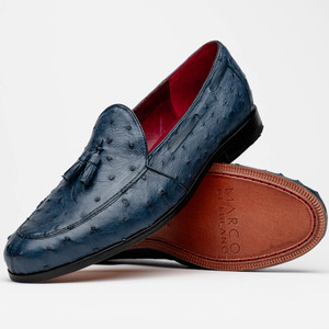 Marco di Milano Genuine Ostrich Quill Dress Tassel Loafer - Navy Blue Marco di Milano Genuine Ostrich Quill Dress Tassel Loafer - Navy Blue