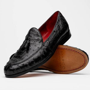 Marco di Milano Genuine Ostrich Quill Dress Tassel Loafer - Black Marco di Milano Genuine Ostrich Quill Dress Tassel Loafer - Black