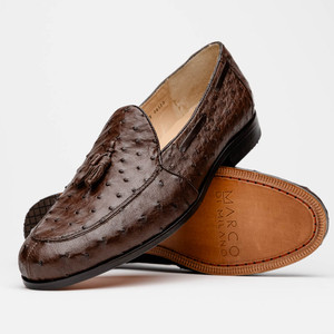 Marco di Milano Genuine Ostrich Quill Dress Tassel Loafer - Brown Marco di Milano Genuine Ostrich Quill Dress Tassel Loafer - Brown
