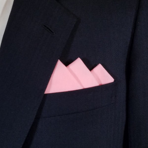 Pink 100% Cotton Pre-Folded Pocket Square Handkerchief Insert 3 Point Pink 100% Cotton Pre-Folded Pocket Square Handkerchief Insert 3 Point