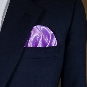 Lavender Purple Satin Pre-Folded Pocket Square Insert Lavender Purple Satin Pre-Folded Pocket Square Insert