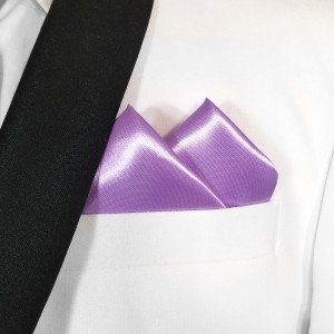 Satin 2 Point Pre-Folded Pocket Square Insert - Lavender Purple Satin 2 Point Pre-Folded Pocket Square Insert - Lavender Purple