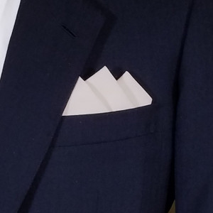 Cream 100% Cotton Pre-Folded Pocket Square Handkerchief Insert 3 Point Cream 100% Cotton Pre-Folded Pocket Square Handkerchief Insert 3 Point