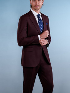 MaxDavoli 2-Button Super 150's Burgundy Wool Suit MaxDavoli 2-Button Super 150's Burgundy Wool Suit