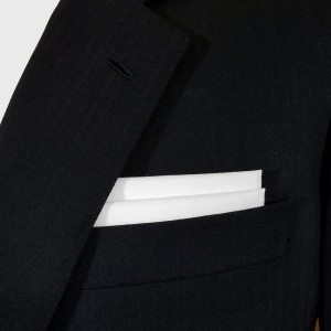 White 100% Cotton Double Fold Flat Top Pre-Folded Pocket Square Insert White 100% Cotton Double Fold Flat Top Pre-Folded Pocket Square Insert