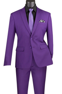 Vinci 2-Button Purple Classic Suit - Slim Fit Vinci 2-Button Purple Classic Suit - Slim Fit