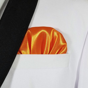 Orange Satin Pre-Folded Pocket Square Insert