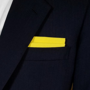 Yellow 100% Cotton Double Fold Flat Top Pre-Folded Pocket Square Insert Yellow 100% Cotton Double Fold Flat Top Pre-Folded Pocket Square Insert