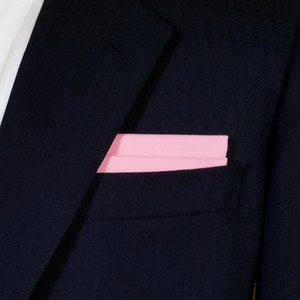 Pink 100% Cotton Double Fold Flat Top Pre-Folded Pocket Square Insert Pink 100% Cotton Double Fold Flat Top Pre-Folded Pocket Square Insert