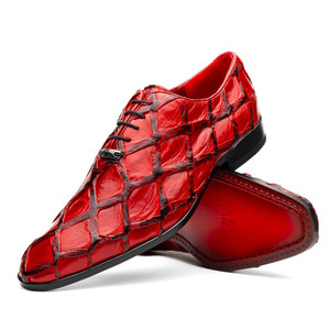Marco di Milano Genuine Pirarucu Dress Tie Shoe - Red Marco di Milano Genuine Pirarucu Dress Tie Shoe - Red