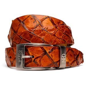 Marco di Milano Genuine Pirarucu Skin Dress Belt - Brandy Marco di Milano Genuine Pirarucu Skin Dress Belt - Brandy