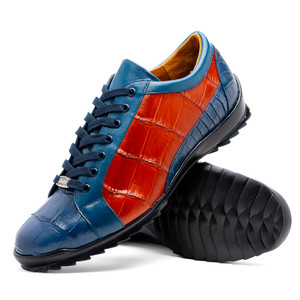 Marco di Milano Genuine Alligator Sneaker - Blue & Honey Marco di Milano Genuine Alligator Sneaker - Blue & Honey