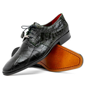 Marco di Milano 100% Genuine Alligator Dress Tie Shoe- Dark Olive Green Marco di Milano 100% Genuine Alligator Dress Tie Shoe- Dark Olive Green