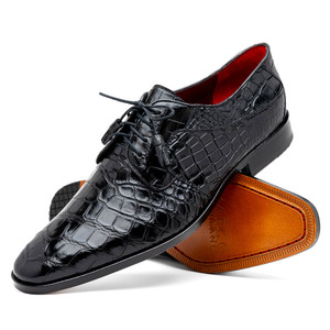 Marco di Milano 100% Genuine Alligator Dress Tie Shoe - Black Marco di Milano 100% Genuine Alligator Dress Tie Shoe - Black