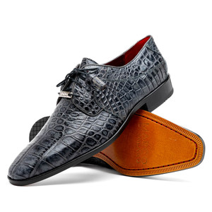 Marco di Milano 100% Genuine Alligator Dress Tie Shoe - Rustic Grey Marco di Milano 100% Genuine Alligator Dress Tie Shoe - Rustic Grey