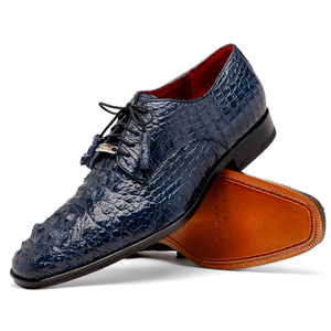 Marco di Milano 100% Genuine Caiman Crocodile Dress Tie Shoe - Navy Blue Marco di Milano 100% Genuine Caiman Crocodile Dress Tie Shoe - Navy Blue