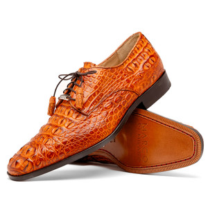 Marco di Milano 100% Genuine Caiman Crocodile Dress Tie Shoe - Brandy Marco di Milano 100% Genuine Caiman Crocodile Dress Tie Shoe - Brandy