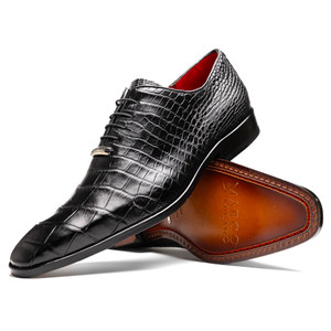 Marco di Milano 100% Genuine Alligator Dress Tie Oxford Shoe - Black Marco di Milano 100% Genuine Alligator Dress Tie Oxford Shoe - Black