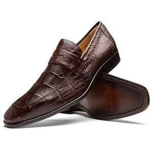 Marco di Milano Genuine Alligator Elongated Penny Loafer - Brown Marco di Milano Genuine Alligator Elongated Penny Loafer - Brown