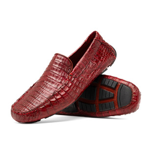 Marco di Milano Genuine Caiman Crocodile Driver Loafer - Wine Marco di Milano Genuine Caiman Crocodile Driver Loafer - Wine