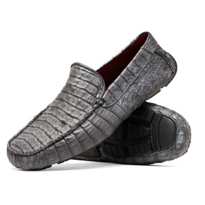 Marco di Milano Genuine Caiman Crocodile Driver Loafer - Grey Marco di Milano Genuine Caiman Crocodile Driver Loafer - Grey