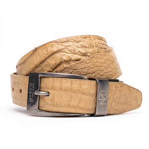 Marco di Milano Genuine Caiman Fuscus-Belly Crocodile Dress Belt - Orix Tan Marco di Milano Genuine Caiman Fuscus-Belly Crocodile Dress Belt - Orix Tan