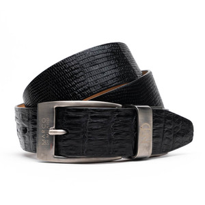 Marco di Milano Genuine Caiman Crocodile & Lizard Belt - Black Marco di Milano Genuine Caiman Crocodile & Lizard Belt - Black