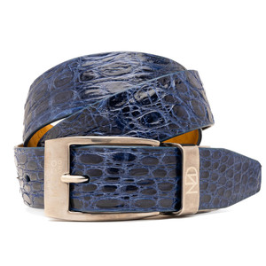 Marco di Milano Genuine Caiman Crocodile Flank Belt - Navy Marco di Milano Genuine Caiman Crocodile Flank Belt - Navy