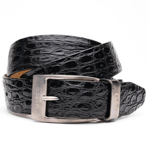 Marco di Milano Genuine Caiman Crocodile Flank Belt - Black Marco di Milano Genuine Caiman Crocodile Flank Belt - Black