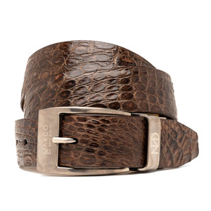 Marco di Milano Genuine Caiman Crocodile Flank Belt - Brown Marco di Milano Genuine Caiman Crocodile Flank Belt - Brown