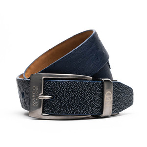 Marco di Milano Genuine Stingray & Ostrich Quill Belt - Navy & Black Marco di Milano Genuine Stingray & Ostrich Quill Belt - Navy & Black
