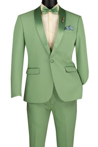 Vinci 2-Button Slim Fit Sage Green Tuxedo Vinci 2-Button Slim Fit Sage Green Tuxedo