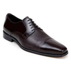 Belvedere Deerskin & Napa Leather Classic Cap Toe Dress Tie Shoe - Brown Belvedere Deerskin & Napa Leather Classic Cap Toe Dress Tie Shoe - Brown