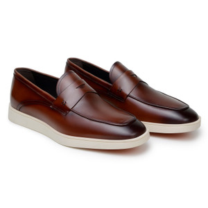 Belvedere Deerskin Leather Hybrid Penny Loafer - Cognac Belvedere Deerskin Leather Hybrid Penny Loafer - Cognac